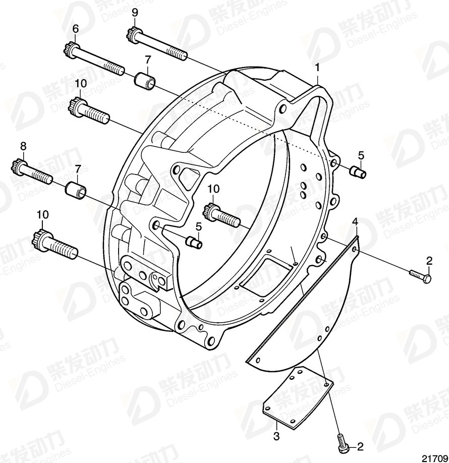 VOLVO Flywheel housing 21665694 Drawing